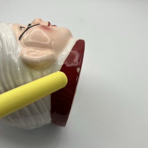 4 Vintage Pottery Barn Mugs / Mrs. Santa Claus / Ceramic 3" / Christmas / Flaws - Picture 13 of 16